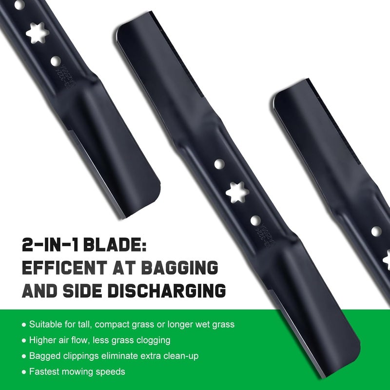 Grasscool 942-05056A شفرات جزازة ZT1-54 مع ثقب نجمي 6 لجرار كاب كاديت ألتيما ZT2-54 XT1-54 XT2-54 RZT54 RZT L54 صفر دوران تروي بيلت موستانج 54 بوصة - Image 4